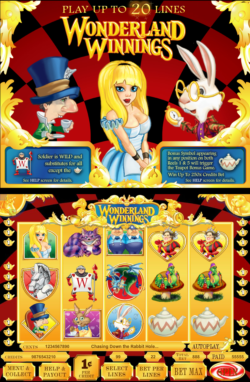 Wonderland Winnings, Game Layout