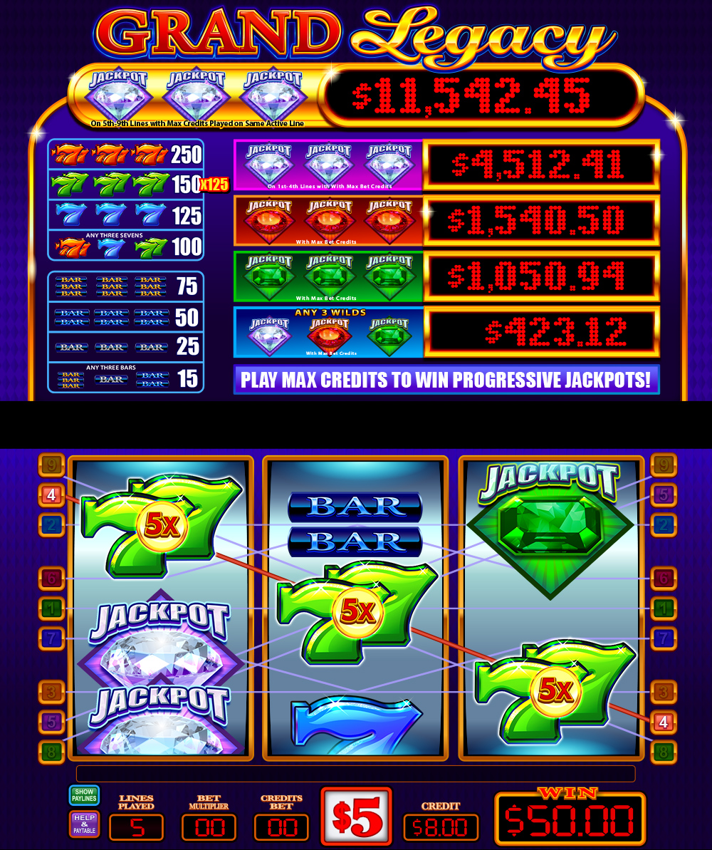 Grand Legacy Classic 3-Reel video slot machine